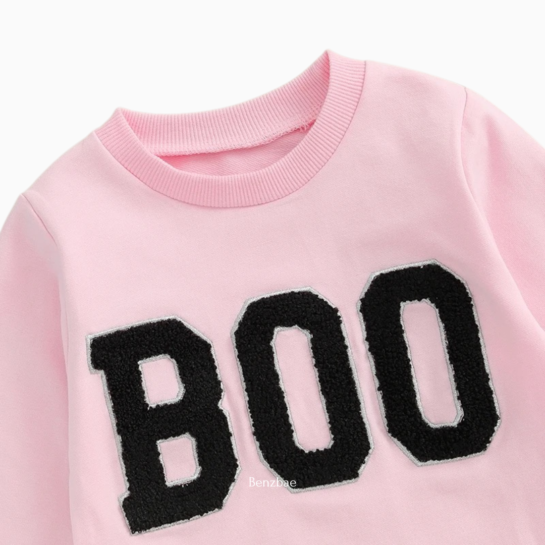 Boo Halloween Tutu Skirt & Sweatshirt One Piece Set