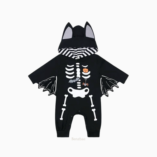 Halloween Baby Hooded Skeleton Romper