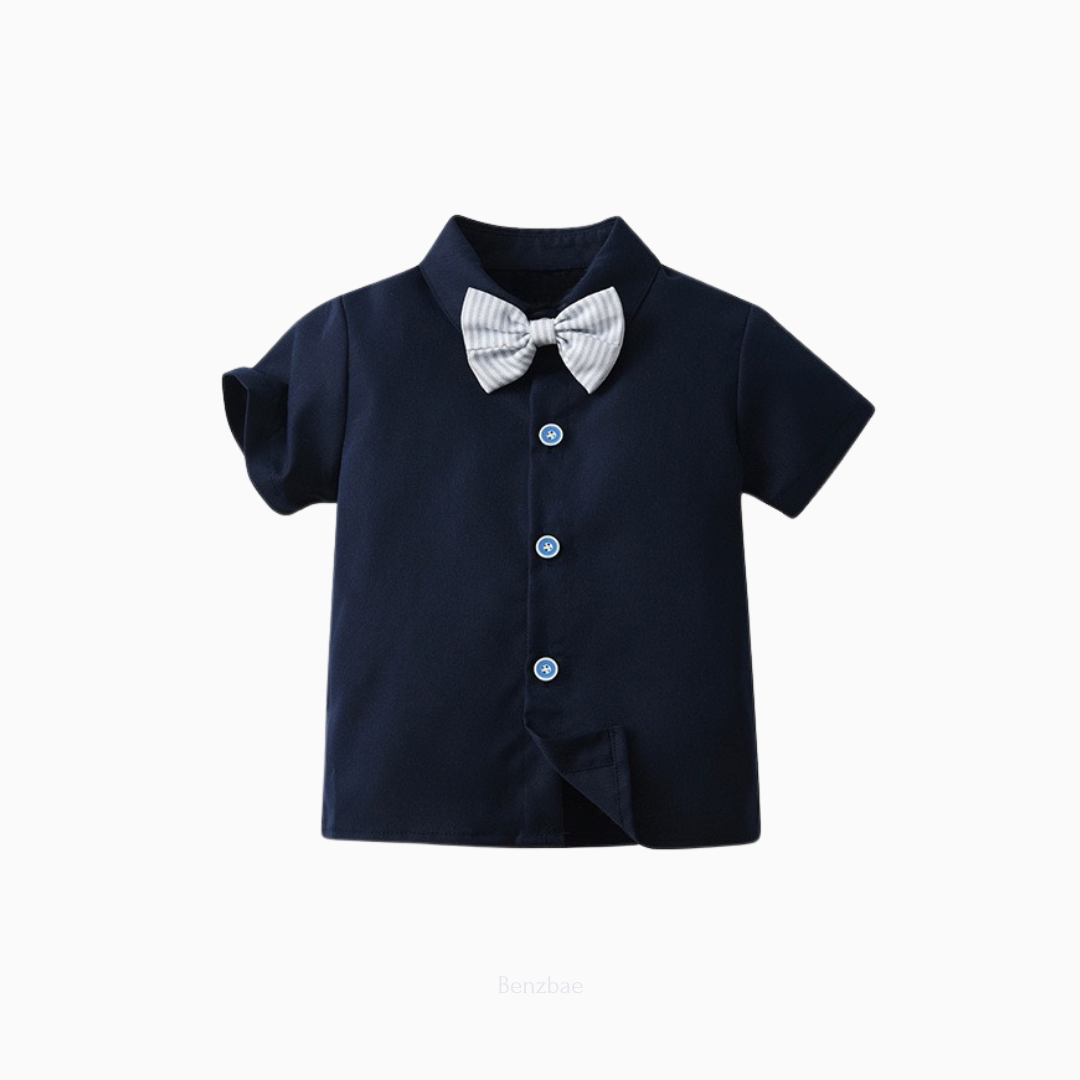 Aarush Boy Gentlemen Shirt+Pants+Bow (Two-piece suit)