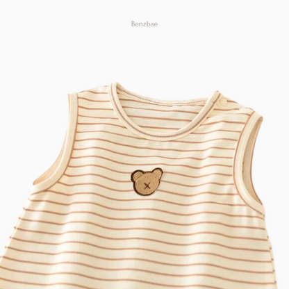 Cutie Bear Striped Romper