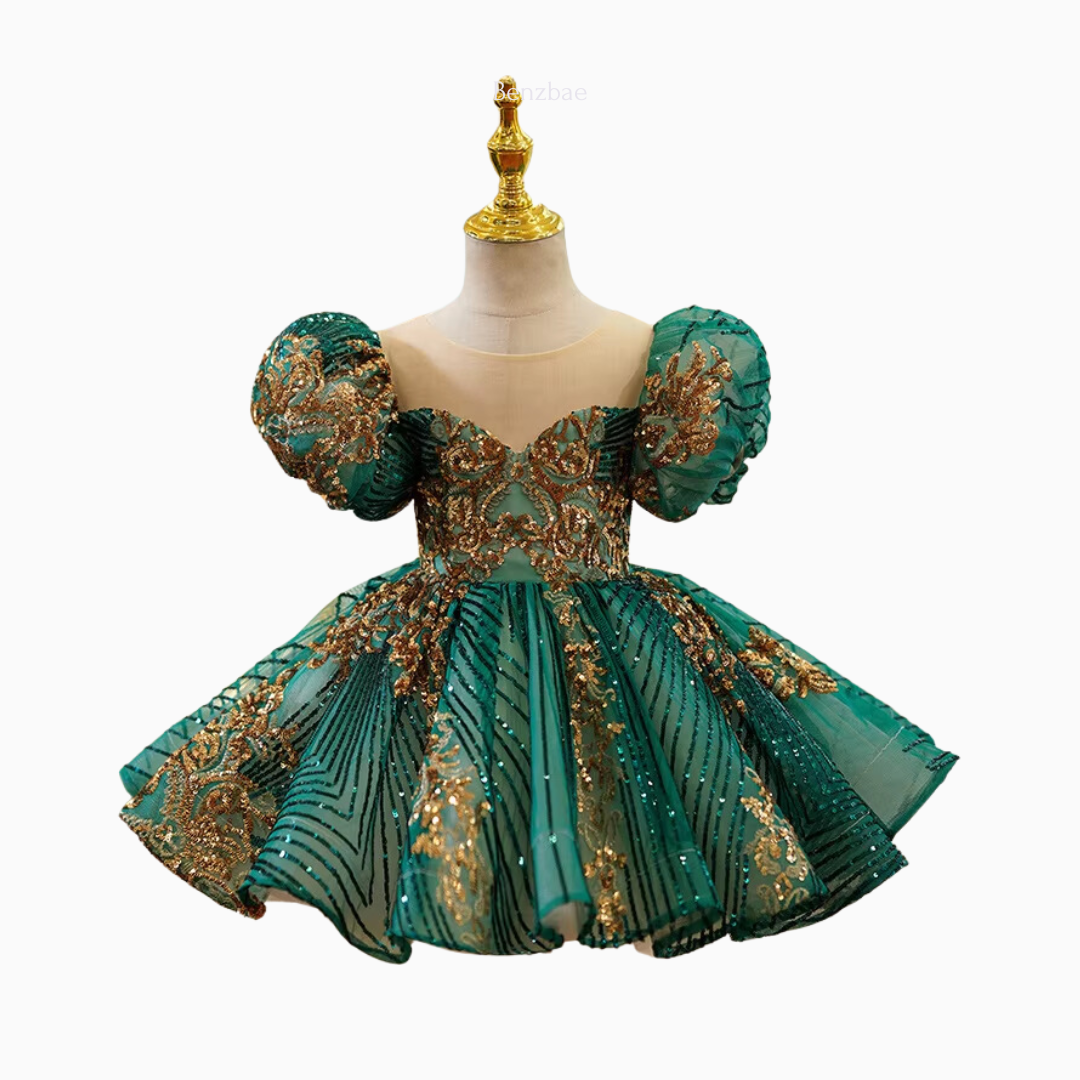 Nargis Green Princess Dress