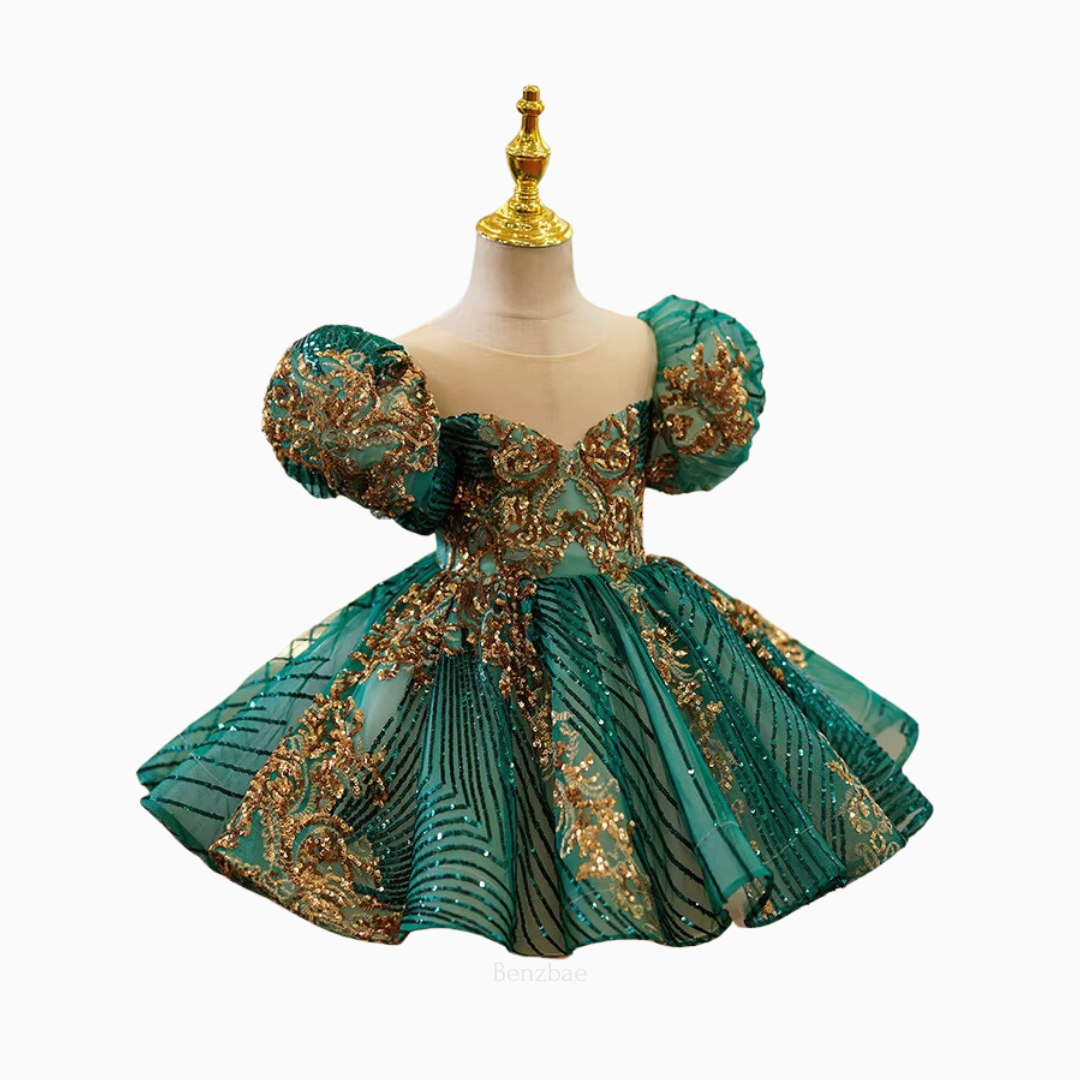 Nargis Green Princess Dress