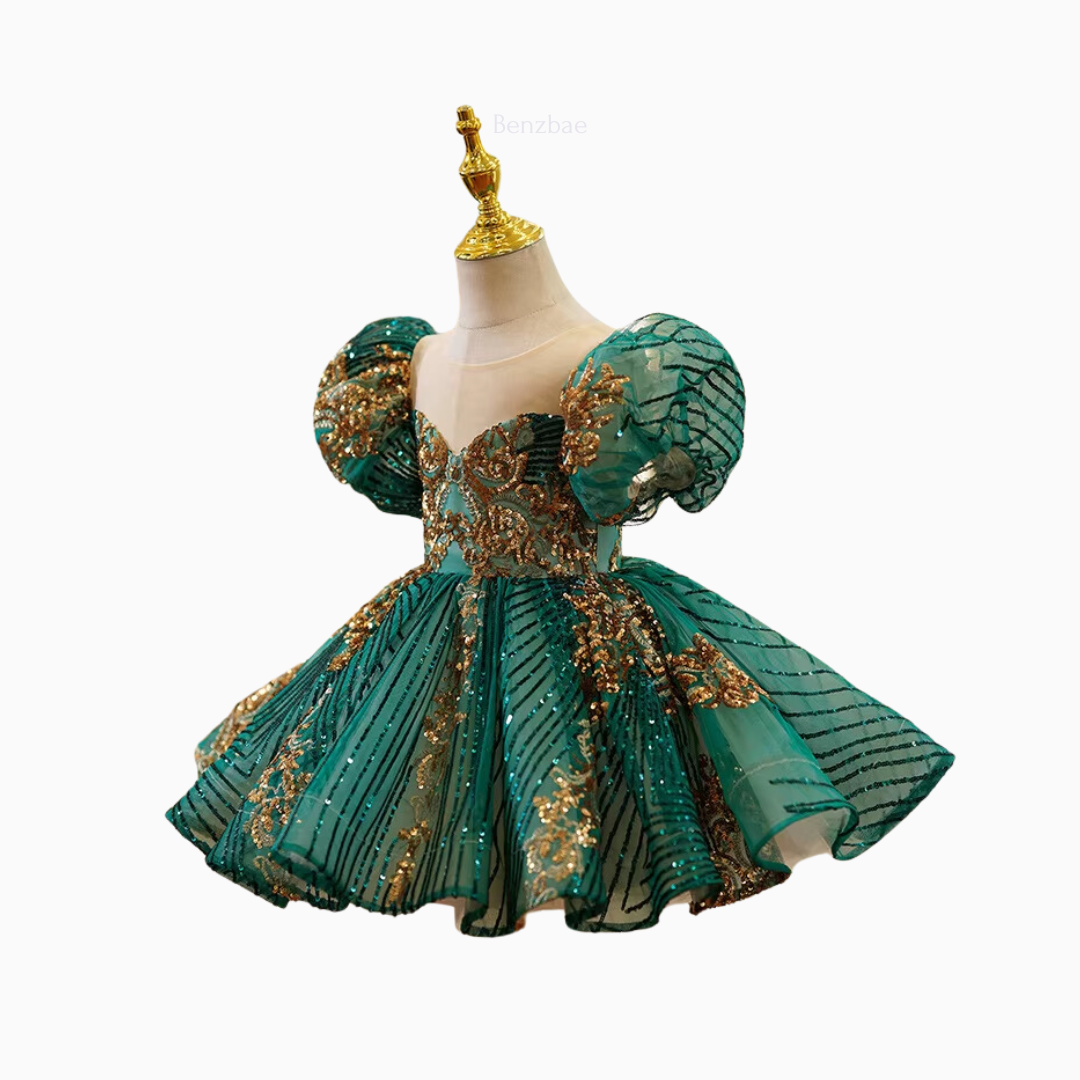 Nargis Green Princess Dress