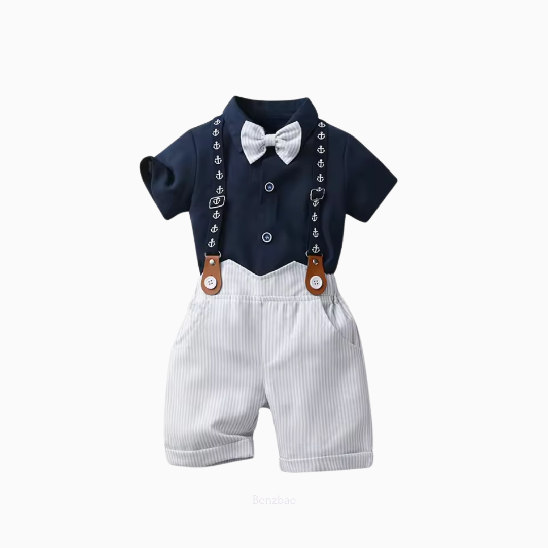 Aarush Boy Gentlemen Shirt+Pants+Bow (Two-piece suit)