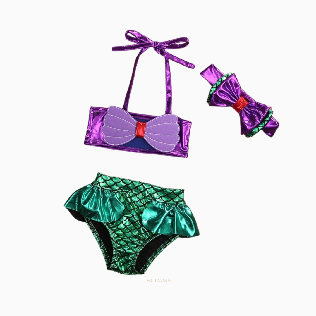 Aaliyah Mermaid Tops & Bottom One Piece Set Swimwear