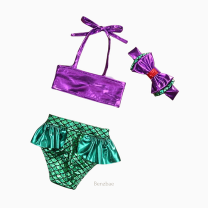 Aaliyah Mermaid Tops & Bottom One Piece Set Swimwear