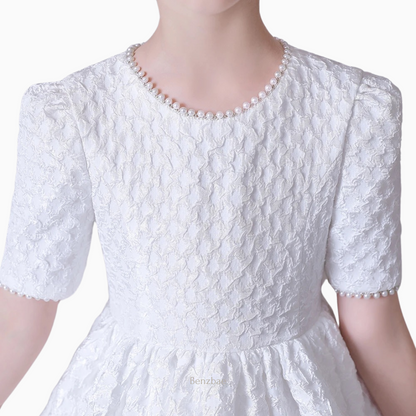 Giulia White Flower Girls Dress