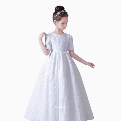 Giulia White Flower Girls Dress