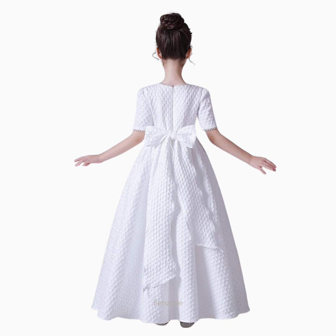 Giulia White Flower Girls Dress