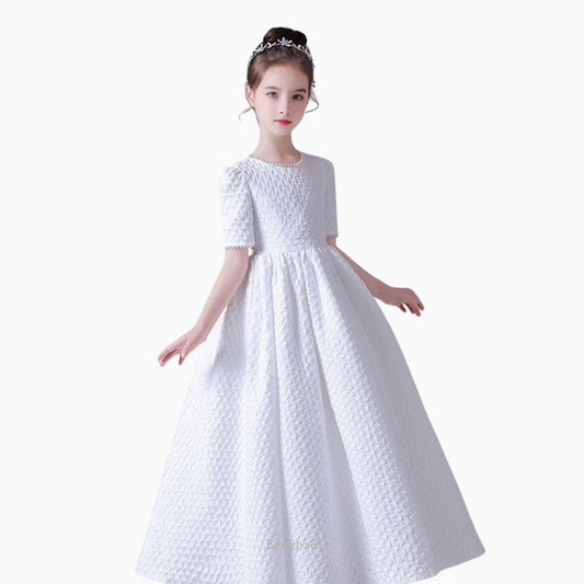 Giulia White Flower Girls Dress