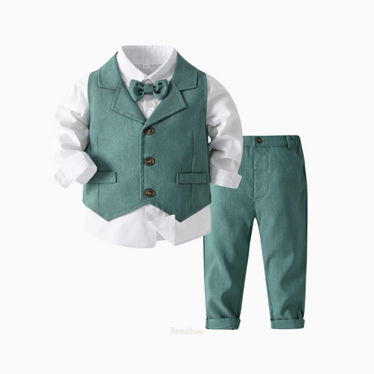 Abiel Gentlemen Long Sleeve Shirt+Vest+Trouser Three-Piece Set