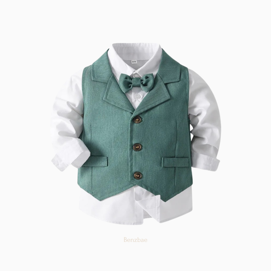 Abiel Gentlemen Long Sleeve Shirt+Vest+Trouser Three-Piece Set