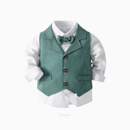 Abiel Gentlemen Long Sleeve Shirt+Vest+Trouser Three-Piece Set