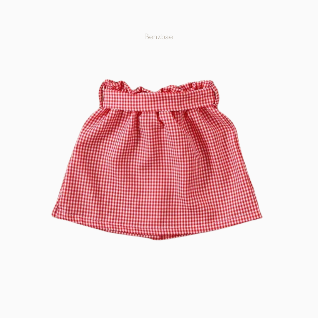 Acacia Red Plaid Top & Skirt Two-piece Set