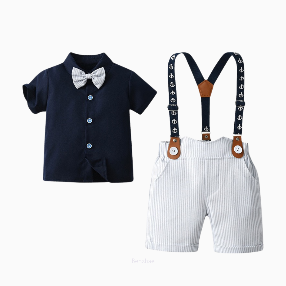 Aarush Boy Gentlemen Shirt+Pants+Bow (Two-piece suit)