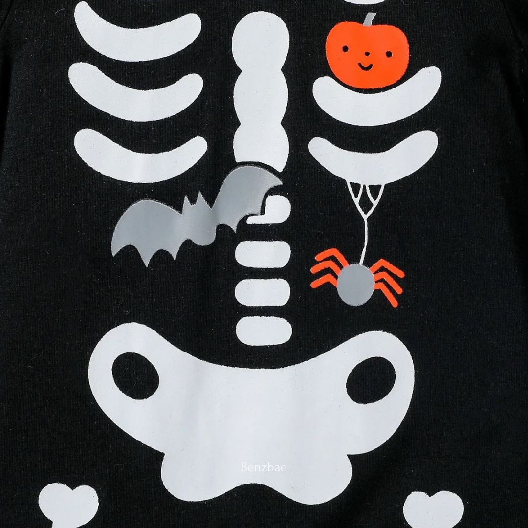 Halloween Baby Hooded Skeleton Romper