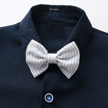 Aarush Boy Gentlemen Shirt+Pants+Bow (Two-piece suit)