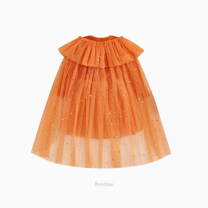 Pumpkin Glow Tulle Halloween Dress + Shawl